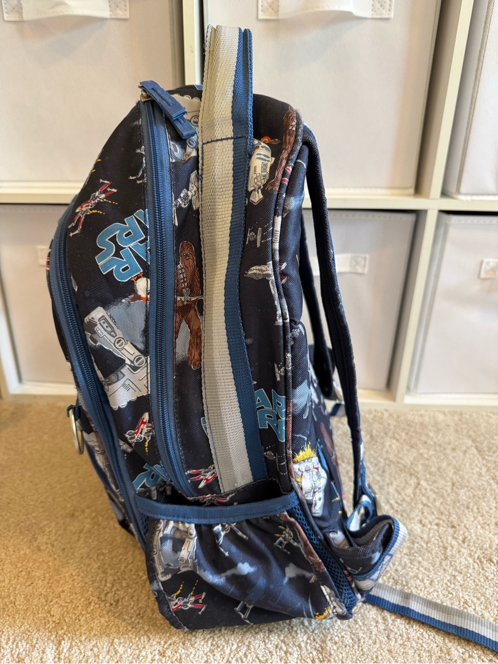 Pottery Barn Kids Star Wars Large Mackenzie Backpack Navy Blue School Travel - Picture 5 of 9